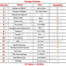 Load image into Gallery viewer, 17 Items/93pcs Portable Travel First Aid Kits for Home / Outdoor