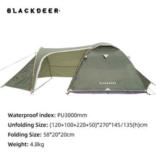 Load image into Gallery viewer, Blackdeer Archeos 2-3 People Backpacking Tent Outdoor Camping 4 Season Winter Tent  Snow Skirt Double Layer Waterproof Hiking