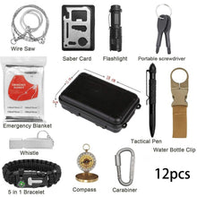 Load image into Gallery viewer, 12 in 1 Survival Kit SOS Emergency Survival Tools