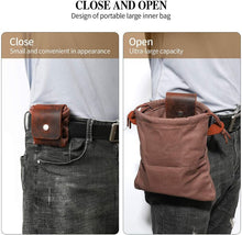 Load image into Gallery viewer, Leather Bushcraft Canvas Foraging Pouch