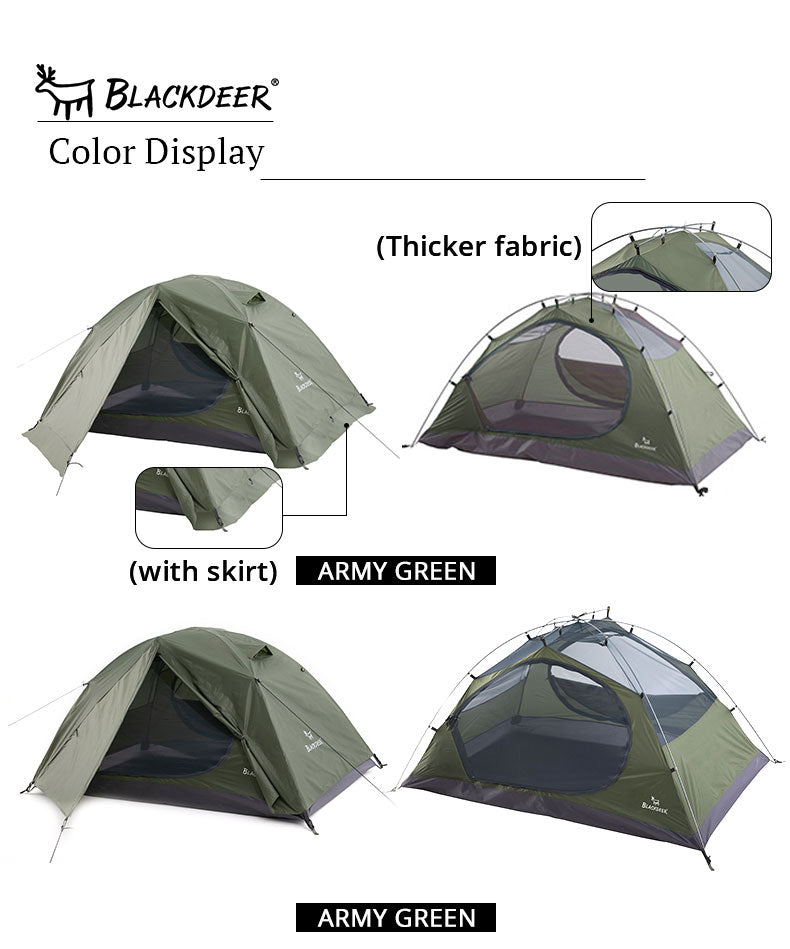 blackdeer tent Blackdeer Archeos 2-3 People Backpacking Tent Outdoor Camping 4 Season Winter Tent Snow Skirt Double Layer Waterproof Hiking