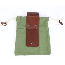 Load image into Gallery viewer, Leather Bushcraft Canvas Foraging Pouch
