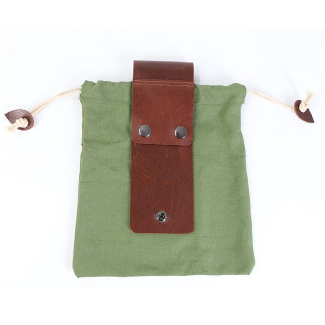 Leather Bushcraft Canvas Foraging Pouch